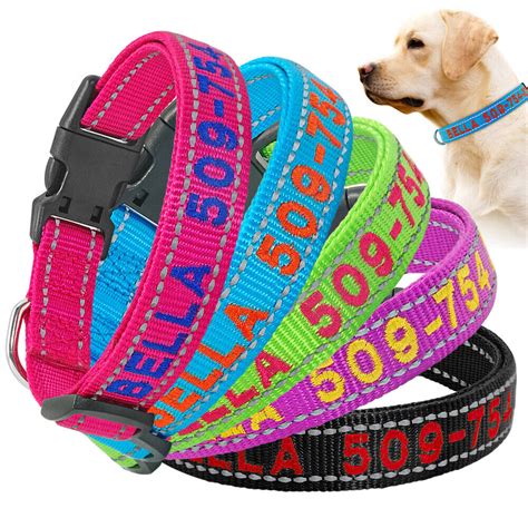 personalized dog collars for large dogs|dog collar with stitched name.